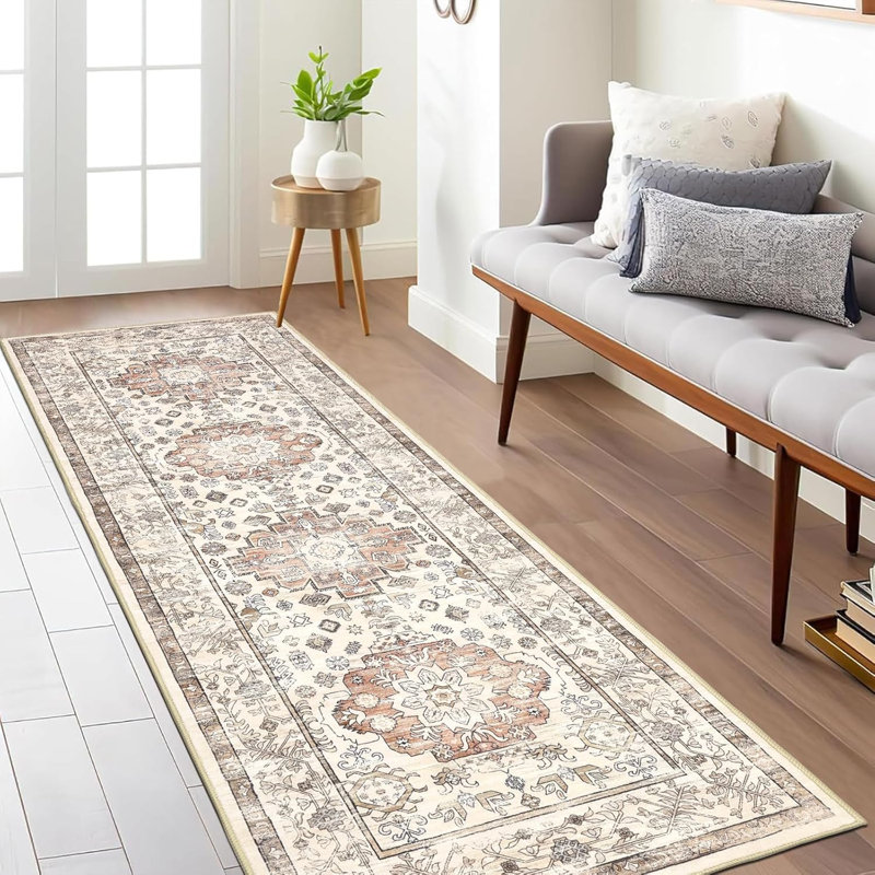 Bungalow Rose Vintage Runner Rug 2X6 Farmhouse Distressed Area Rug Wayfair